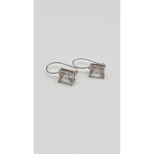 sterling silver MARKED ATI 925 China Clear Colorless Rectangular Accent Dangle